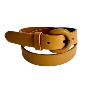 Vintage Beige‎ Leather Belt Tan Skinny Womens Small / Medium